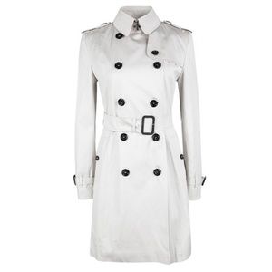 Burberry white double breasted trench